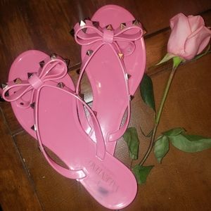 VALENTINO GARAVANI Rockstud Jelly Sandals with Box, bag, and card sz 37